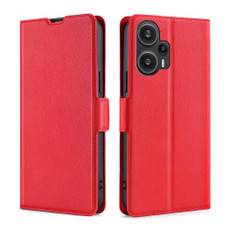 For Xiaomi Redmi Note 12 Turbo Ultra-thin Voltage Side Buckle Horizontal Flip Leather Phone Case(Red)