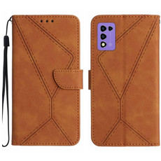 For ZTE Libero 5G III Stitching Embossed Leather Phone Case(Brown)
