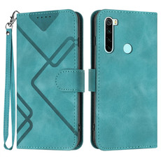 For Xiaomi Redmi Note 8 Line Pattern Skin Feel Leather Phone Case(Light Blue)