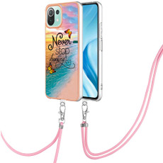 For Xiaomi Mi 11 Lite Electroplating IMD TPU Phone Case with Lanyard(Dream Butterfly)