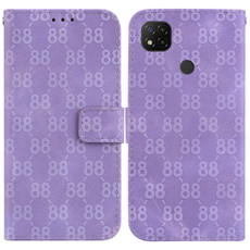 For Xiaomi Redmi 9C Double 8-shaped Embossed Leather Phone Case(Purple)