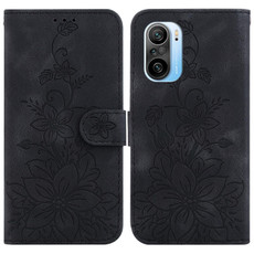 For Xiaomi Redmi K40/K40 Pro / Poco F3 Lily Embossed Leather Phone Case(Black) For Xiaomi Redmi K40/K40 Pro / Poco F3 Lily Embossed Leather Phone Case(Black)