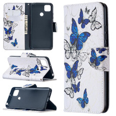 For Xiaomi Redmi 9C Colored Drawing Pattern Horizontal Flip Leather Case with Holder & Card Slots & Wallet(Butterflies)