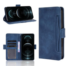 For iPhone 12 Pro Max Multiple Card Slots Horizontal Flip Leather Case with Holder & Wallet(Blue)