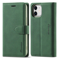 For iPhone 12 mini Forwenw F1 Series Matte Strong Magnetism Horizontal Flip Leather Case with Holder & Card Slots & Wallet & Photo Frame(Green)