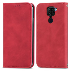 For Xiaomi Redmi 10X 4G / Redmi Note 9 Retro Skin Feel Business Magnetic Horizontal Flip Leather Case with Holder & Card Slots & Wallet & Photo Frame(Red)