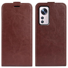 For  Xiaomi 12 Pro R64 Texture Vertical Flip Leather Phone Case(Brown) For  Xiaomi 12 Pro R64 Texture Vertical Flip Leather Phone Case(Brown)