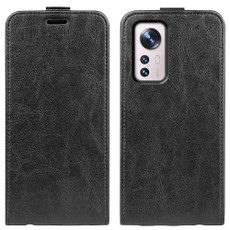 For Xiaomi 12 R64 Texture Vertical Flip Leather Phone Case(Black) For Xiaomi 12 R64 Texture Vertical Flip Leather Phone Case(Black)