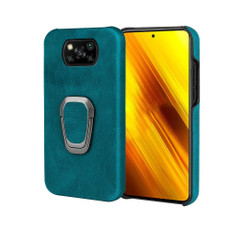 Ring Holder PU Phone Case For Xiaomi Poco X3 / X3 NFC / Poco X3 Pro(Cyan) Ring Holder PU Phone Case For Xiaomi Poco X3 / X3 NFC / Poco X3 Pro(Cyan)