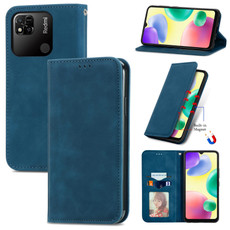 For Xiaomi Redmi 10A Retro Skin Feel Magnetic Leather Phone Case(Blue)