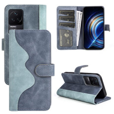 For Xiaomi Redmi K50 Stitching Horizontal Flip Leather Phone Case(Blue) For Xiaomi Redmi K50 Stitching Horizontal Flip Leather Phone Case(Blue)