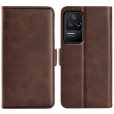 For Xiaomi Redmi K40S Dual-side Magnetic Buckle Horizontal Flip Leather Phone Case(Brown)