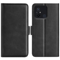 For Xiaomi Redmi 12C Dual-side Magnetic Buckle Horizontal Flip Leather Phone Case(Black)