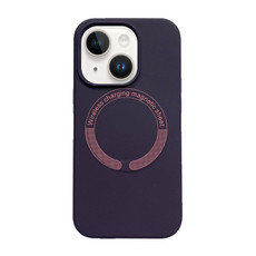 For iPhone 15 Magsafe Magnetic Silicone Phone Case(Dark Purple)