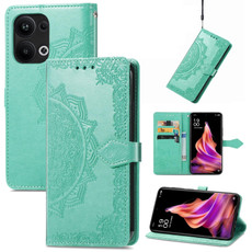 For OPPO Reno9 Pro+ Mandala Flower Embossed Leather Phone Case(Green) For OPPO Reno9 Pro+ Mandala Flower Embossed Leather Phone Case(Green)