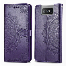 For Asus Zenfone 7 Pro ZS671KS Mandala Flower Embossed Horizontal Flip Leather Case with Bracket / Card Slot / Wallet / Lanyard(Purple) For Asus Zenfone 7 Pro ZS671KS Mandala Flower Embossed Horizontal Flip Leather Case with Bracket / Card Slot / Wallet / Lanyard(Purple)