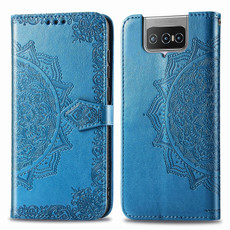 For Asus Zenfone 7 Pro ZS671KS Mandala Flower Embossed Horizontal Flip Leather Case with Bracket / Card Slot / Wallet / Lanyard(Blue) For Asus Zenfone 7 Pro ZS671KS Mandala Flower Embossed Horizontal Flip Leather Case with Bracket / Card Slot / Wallet / Lanyard(Blue)