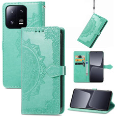 For Xiaomi 13 Pro Mandala Flower Embossed Leather Phone Case(Green)