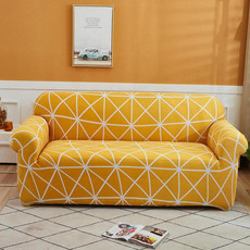 Double Seat Living Room Four Seasons Elastic Full Coverage Non-slip Sofa Cover, Size: 145 x 185cm(Yellow)