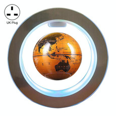 Living Room Desktop Decorations Magnetic Levitation Globe with LED Light, Plug Type:UK Plug(Gold Yellow)