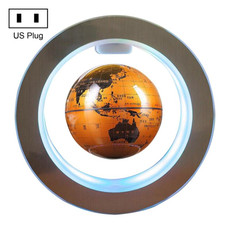 Living Room Desktop Decorations Magnetic Levitation Globe with LED Light, Plug Type:US Plug(Gold Yellow)