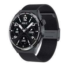 HDT MAX 1.60 inch Black Dial Milan Steel Band IP68 Waterproof Smart Watch Support Bluetooth Call(Black)
