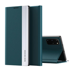 For Galaxy M60S/Note 10 Lite/A81 Side Electroplated Magnetic Ultra-Thin Horizontal Flip Leather Case with Holder(Green)