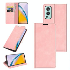 For OnePlus Nord 2 5G Retro-skin Business Magnetic Suction Leather Case with Holder & Card Slots & Wallet(Pink) For OnePlus Nord 2 5G Retro-skin Business Magnetic Suction Leather Case with Holder & Card Slots & Wallet(Pink)