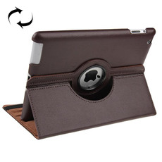 360 Degree Rotatable Leather Case with Sleep / Wake-up Function & Holder for New iPad (iPad 3)(Brown)