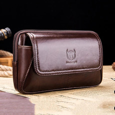 BULL CAPTAIN  Leather Multifunctional Waist Bag For Men(Brown-06)