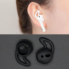 2pcs Wireless Bluetooth Earphone Silicone Ear Caps Earpads for Apple AirPods(Black)