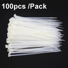 100pcs /Pack 8x450mm National Standard 7.6mm Wide Self-Locking Nylon Cable Ties Plastic Bundle Cable Ties(White)