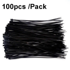 100pcs /Pack 8x350mm National Standard 7.6mm Wide Self-Locking Nylon Cable Ties Plastic Bundle Cable Ties(Black)