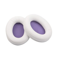 2 PCS Headset Sponge Cover Ear Pad Leather Case For Kingston Cloud Silver II, Colour: White Splicing