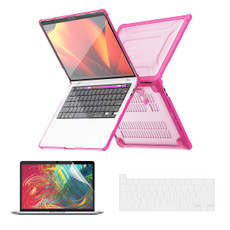 For MacBook Pro 16 A2141 ENKAY Hat-Prince 3 in 1 Protective Bracket Case Cover Hard Shell with TPU Keyboard Film / PET Screen Protector, Version:US(Pink)