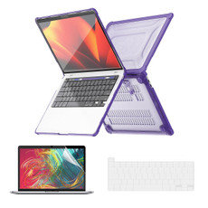 For MacBook Pro 13.3 A2251/A2289/A2338 ENKAY Hat-Prince 3 in 1 Protective Bracket Case Cover Hard Shell with TPU Keyboard Film / PET Screen Protector, Version:US(Purple)