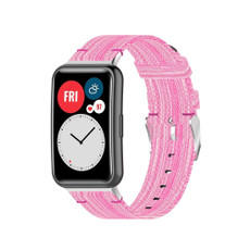 For Huawei Watch Fit Special Edition Nylon Braided Watch Band(Pink)