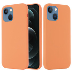 For iPhone 15 Plus Shockproof Silicone Magsafe Phone Case(Gold Orange)