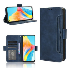 For OPPO A58 4G Skin Feel Calf Texture Card Slots Leather Phone Case(Blue)