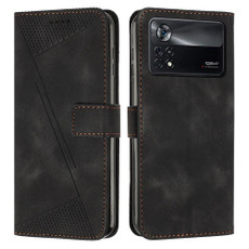 For Xiaomi Poco X4 Pro 5G Dream Triangle Leather Phone Case with Lanyard(Black)