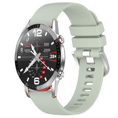 For Huawei Watch GT2 42mm 20mm Liquid Glossy Silver Buckle Silicone Watch Band(Green)