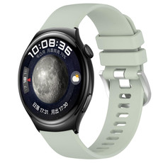 For Huawei Watch 4 22mm Liquid Glossy Silver Buckle Silicone Watch Band(Green)