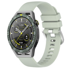 For Huawei Watch GT3 SE 22mm Liquid Glossy Silver Buckle Silicone Watch Band(Green)
