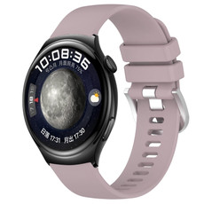 For Huawei Watch 4 22mm Liquid Glossy Silver Buckle Silicone Watch Band(Purple)