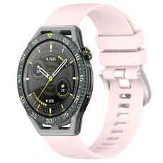 For Huawei Watch GT3 SE 22mm Liquid Glossy Silver Buckle Silicone Watch Band(Pink)