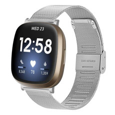 For Fitbit Versa 4 / Sense 2 Milan Buckle Metal Watch Band(Silver)