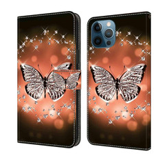For iPhone 12 Pro Max / 13 Pro Max Crystal 3D Shockproof Protective Leather Phone Case(Crystal Butterfly)