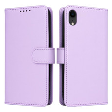 For iPhone XR BETOPNICE BN-005 2 in 1 Detachable Imitate Genuine Leather Phone Case(Light Purple)