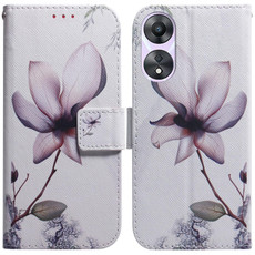 For OPPO A58 4G Coloured Drawing Flip Leather Phone Case(Magnolia)