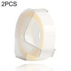 2 PCS CIDY 9mm 3D Embossed Manual Label Tape, Suitable Label Machine DYMO1610 / Motex1540 Sticker Printer(Transparent 3D-125)